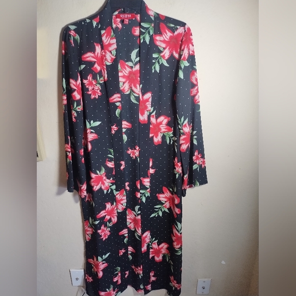 Guess Top Kimono Boho Artsy Romantic Long Kimono - Picture 1 of 16